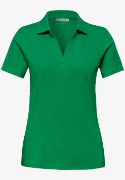 Kurzarm Poloshirt mit Split Neck