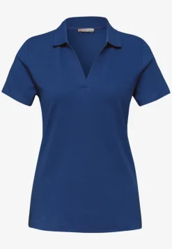 Kurzarm Poloshirt mit Split Neck
