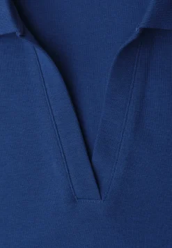Kurzarm Poloshirt mit Split Neck