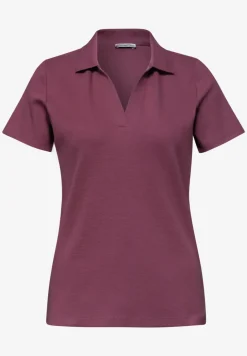 Kurzarm Poloshirt mit Split Neck