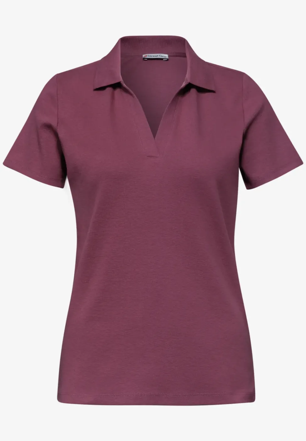 Kurzarm Poloshirt mit Split Neck
