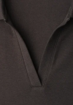 Kurzarm Poloshirt mit Split Neck