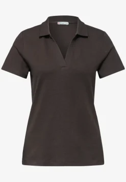 Kurzarm Poloshirt mit Split Neck