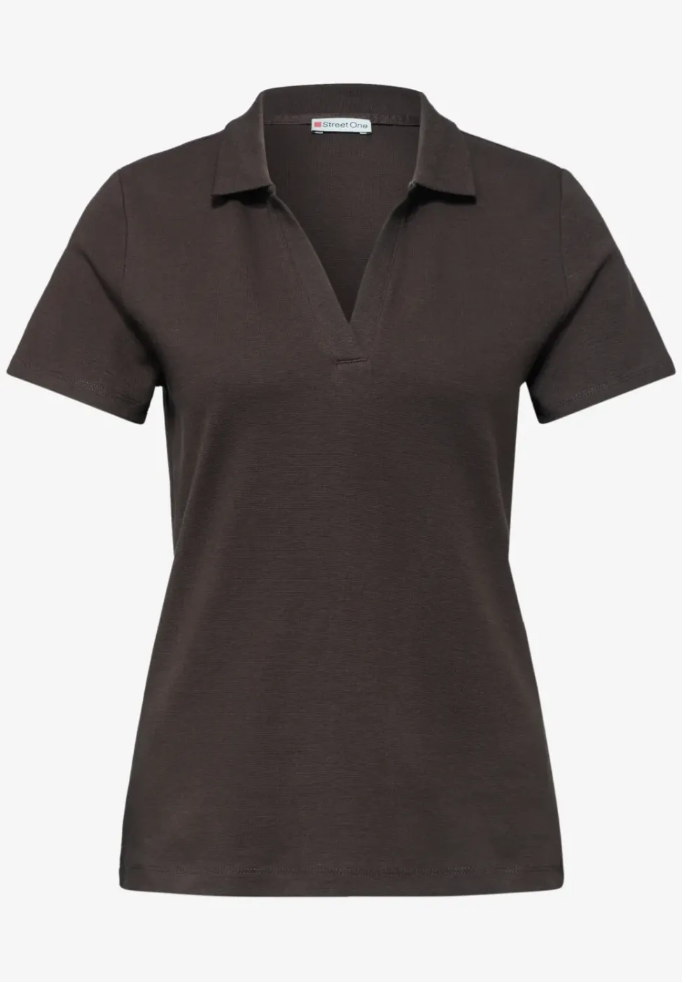 Kurzarm Poloshirt mit Split Neck