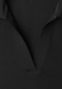 Kurzarm Poloshirt mit Split Neck