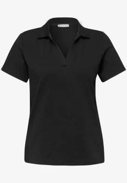 Kurzarm Poloshirt mit Split Neck