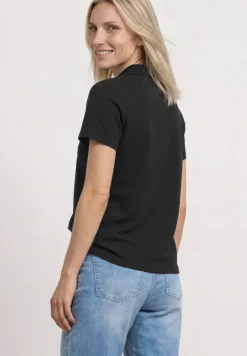 Kurzarm Poloshirt mit Split Neck
