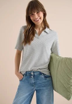 Kurzarm Poloshirt mit Streifen