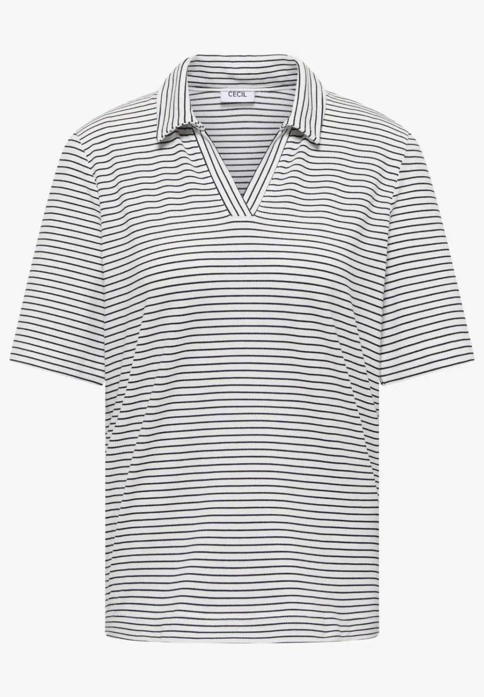 Kurzarm Poloshirt mit Streifen