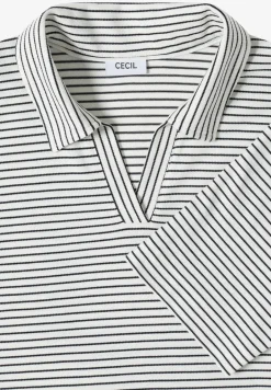 Kurzarm Poloshirt mit Streifen