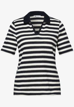 Kurzarm Poloshirt mit Streifen