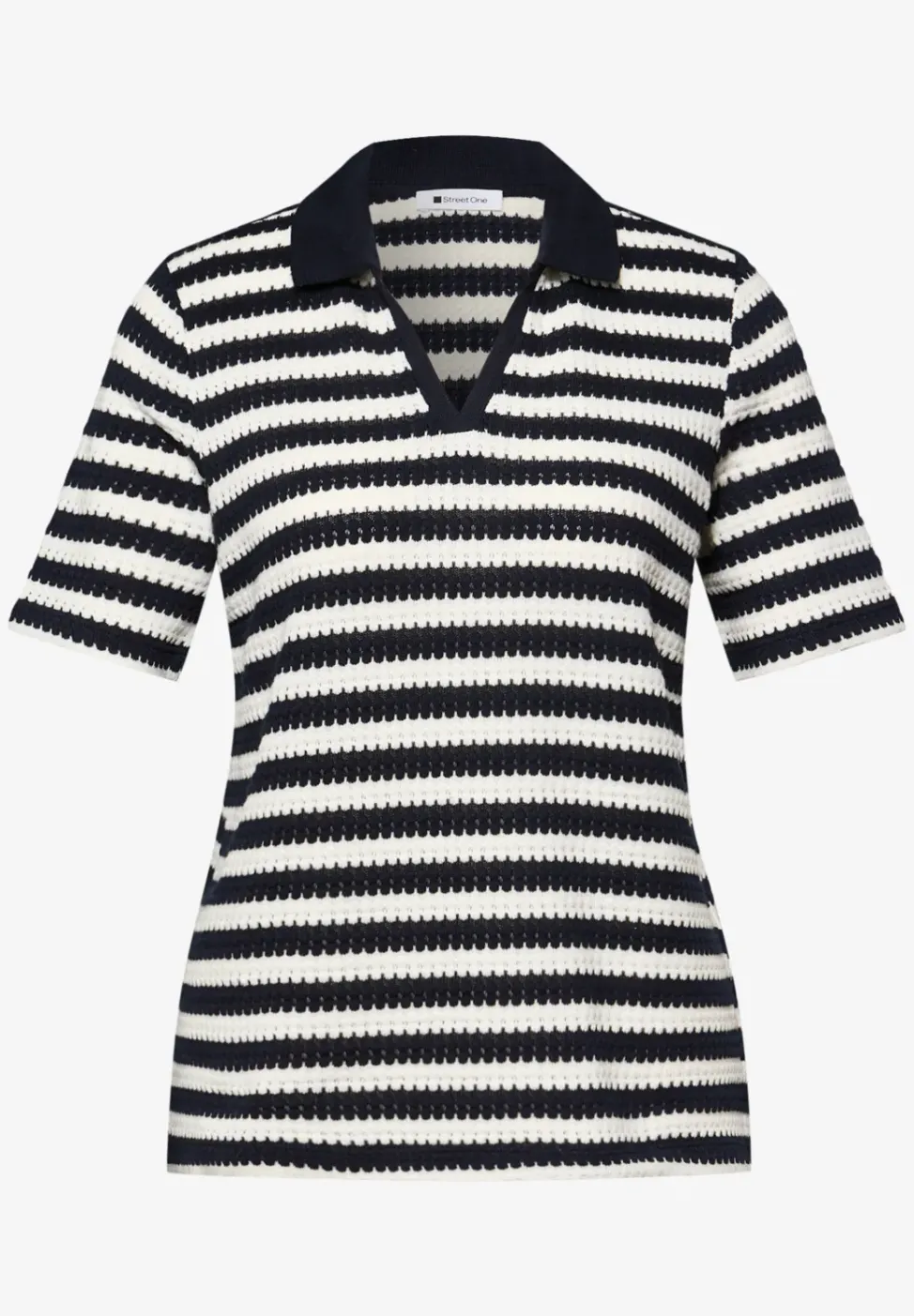 Kurzarm Poloshirt mit Streifen