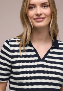Kurzarm Poloshirt mit Streifen
