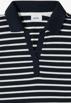 Kurzarm Poloshirt mit Streifen