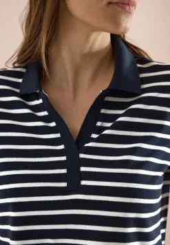 Kurzarm Poloshirt mit Streifen