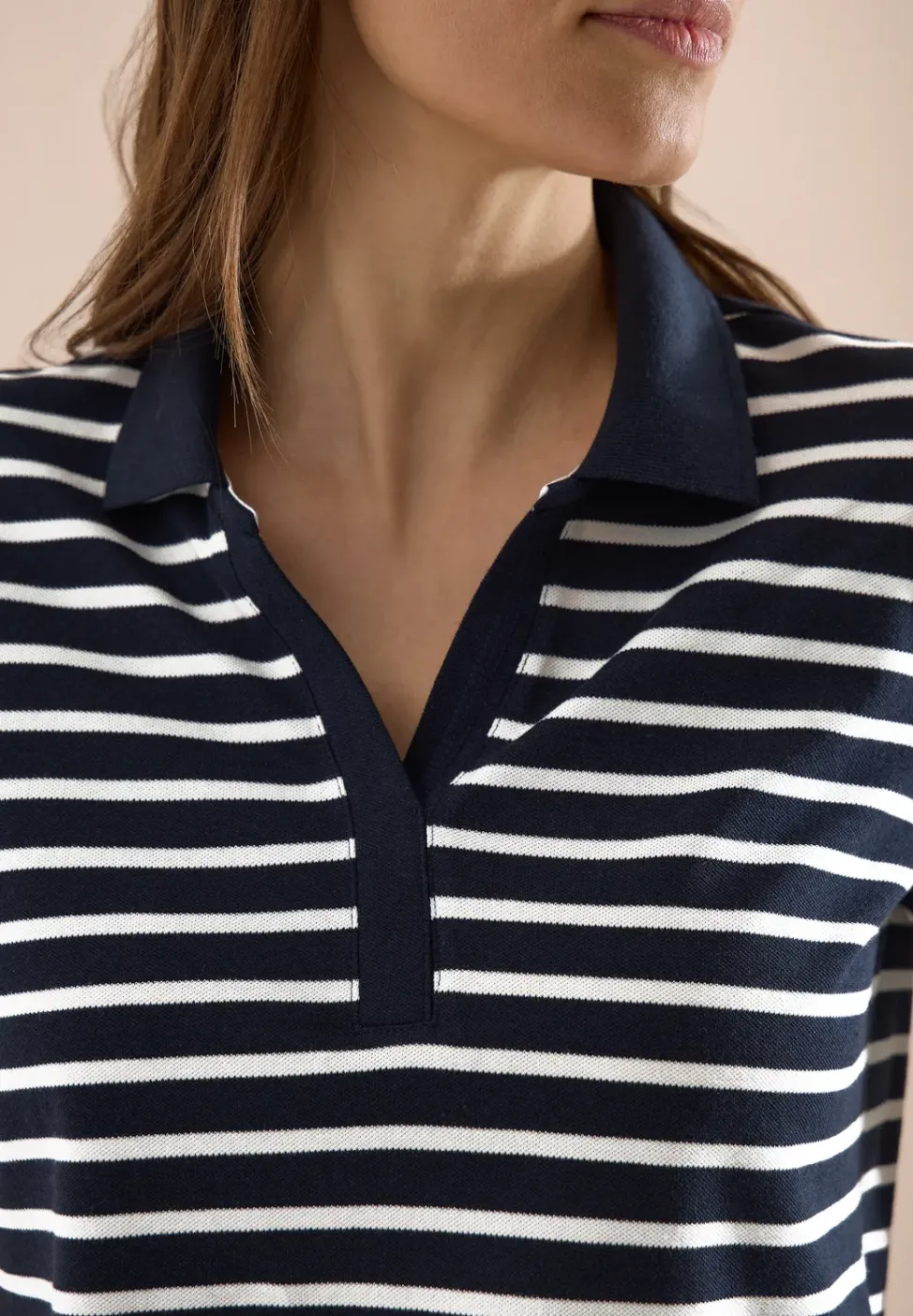 Kurzarm Poloshirt mit Streifen
