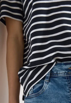 Kurzarm Poloshirt mit Streifen