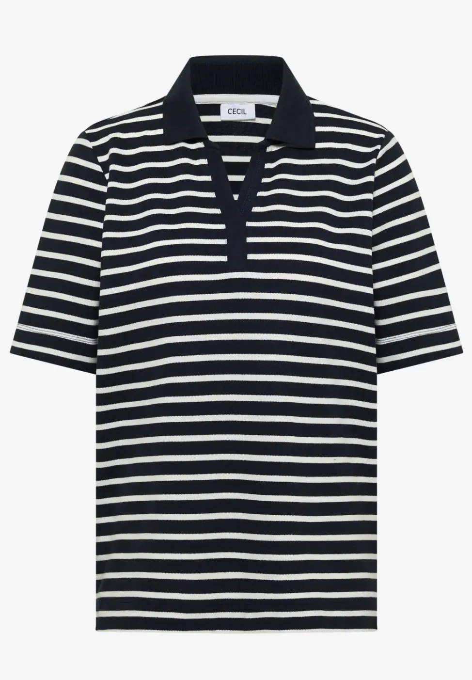 Kurzarm Poloshirt mit Streifen