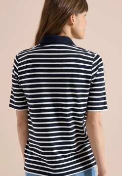 Kurzarm Poloshirt mit Streifen