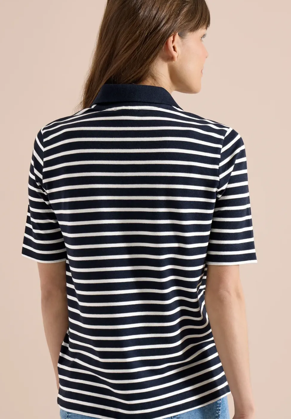 Kurzarm Poloshirt mit Streifen