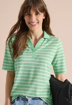 Kurzarm Poloshirt mit Streifen