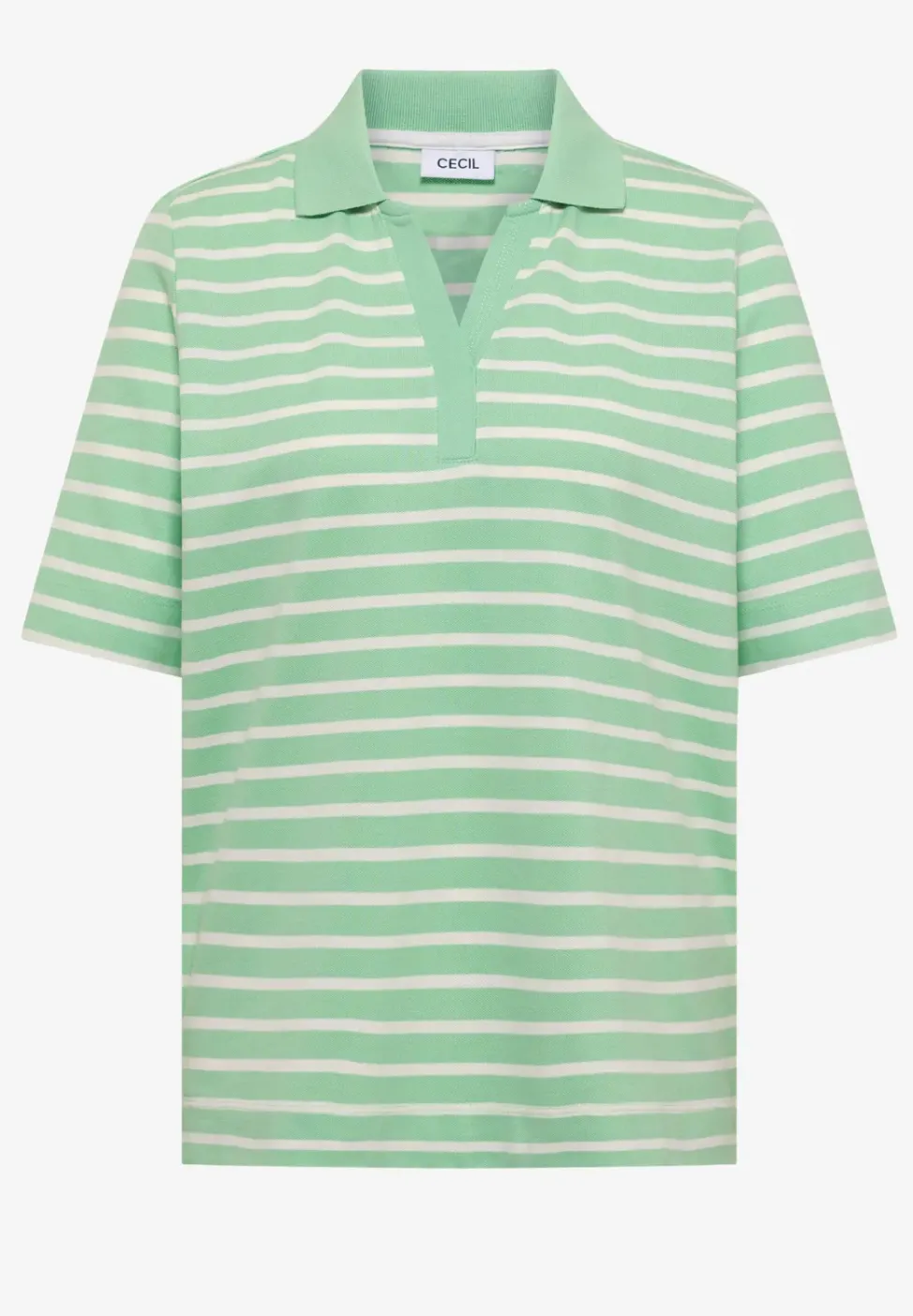 Kurzarm Poloshirt mit Streifen