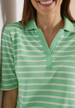Kurzarm Poloshirt mit Streifen