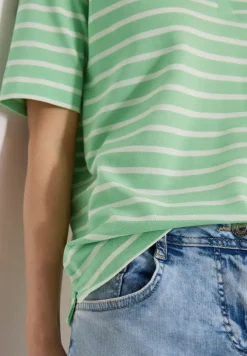 Kurzarm Poloshirt mit Streifen