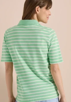 Kurzarm Poloshirt mit Streifen