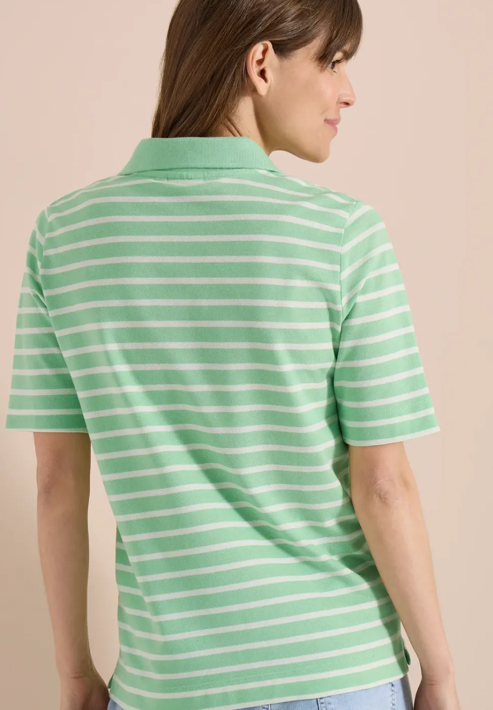 Kurzarm Poloshirt mit Streifen
