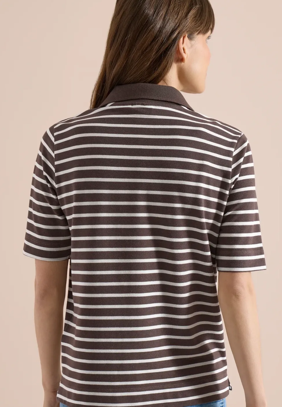 Kurzarm Poloshirt mit Streifen
