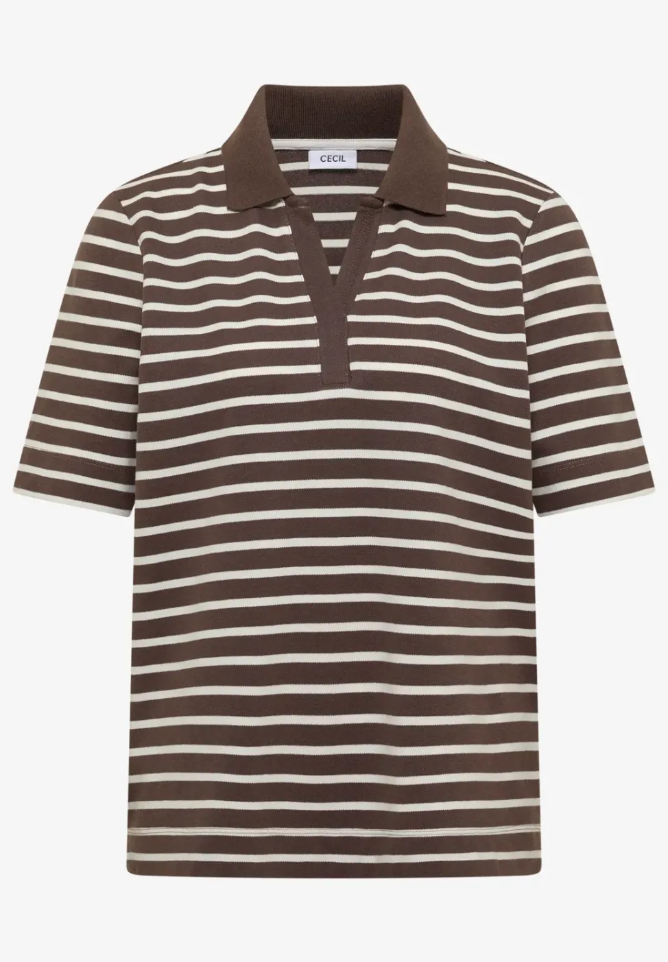 Kurzarm Poloshirt mit Streifen