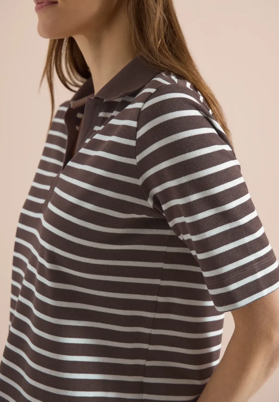 Kurzarm Poloshirt mit Streifen