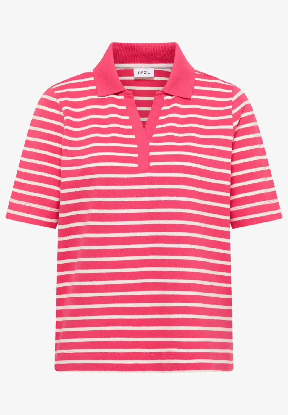 Kurzarm Poloshirt mit Streifen