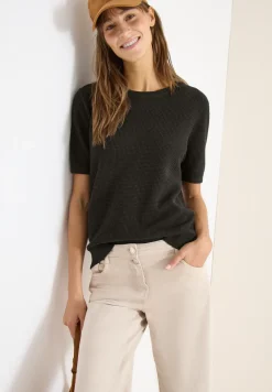Kurzarm Pullover mit Struktur