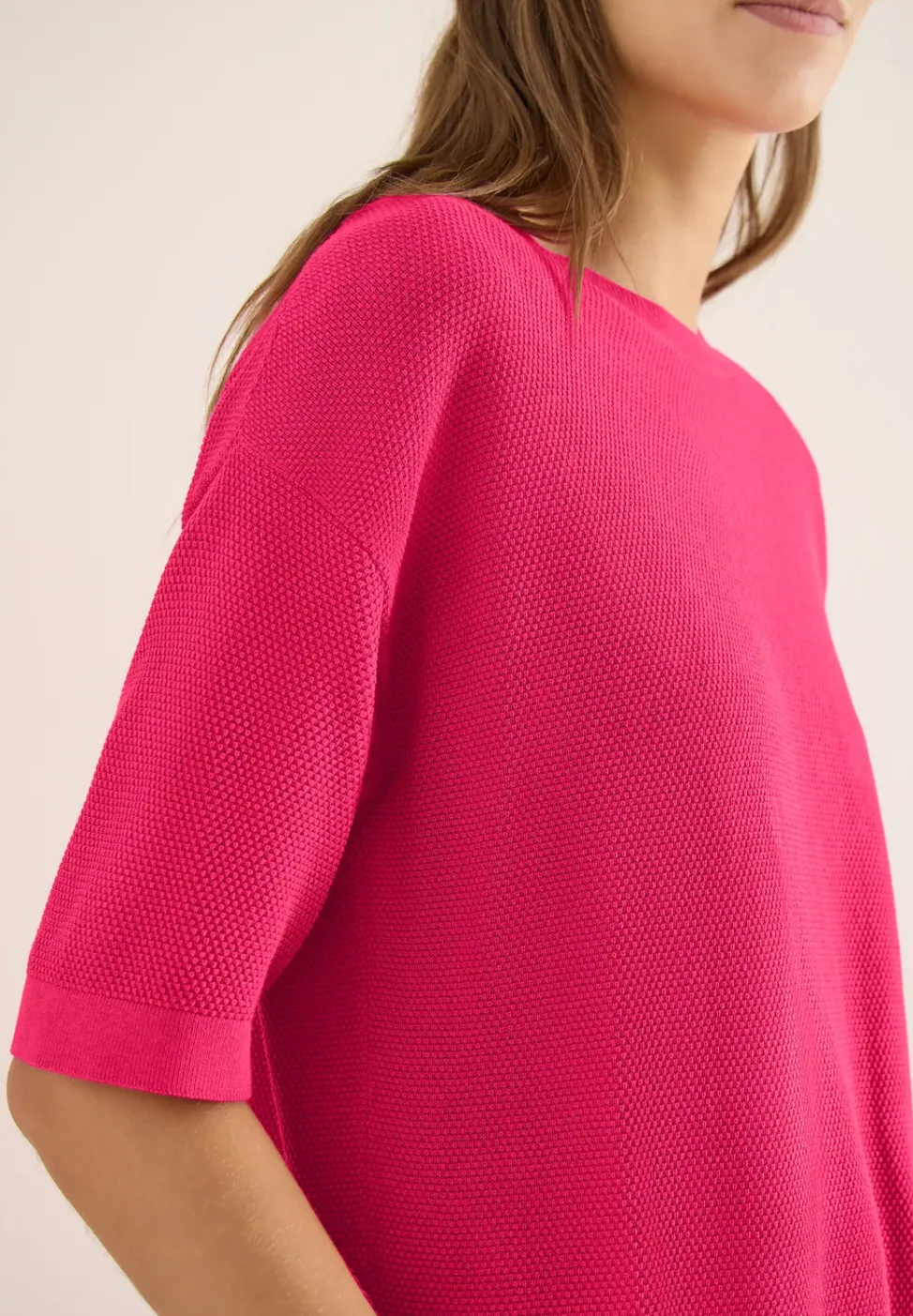 Kurzarm Pullover mit Struktur