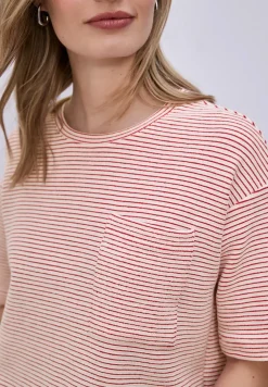 Kurzarmshirt mit Strukturstreifen