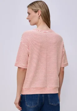 Kurzarmshirt mit Strukturstreifen