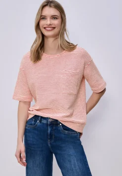 Kurzarmshirt mit Strukturstreifen