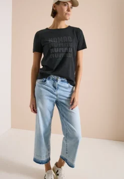 Kurzarm Shirt im Ausbrenner-Look