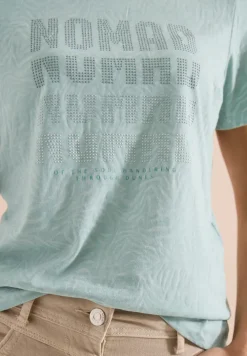 Kurzarm Shirt im Ausbrenner-Look