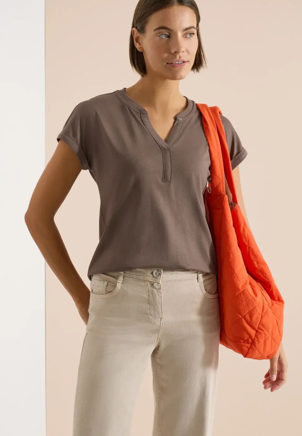 Kurzarm Shirt im Tunika-Look