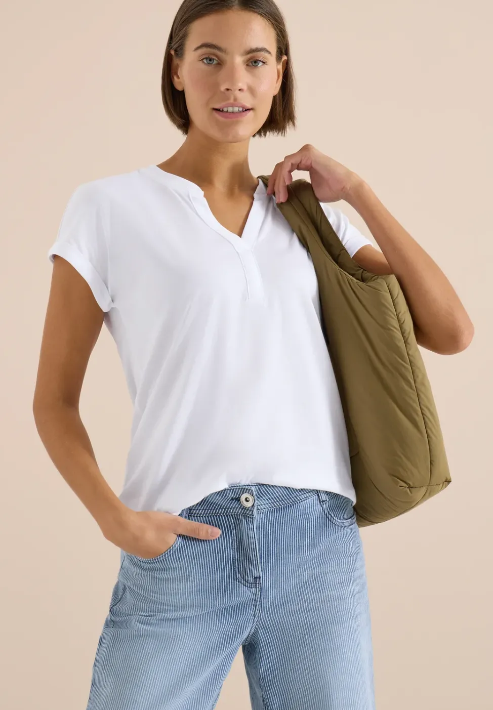 Kurzarm Shirt im Tunika-Look