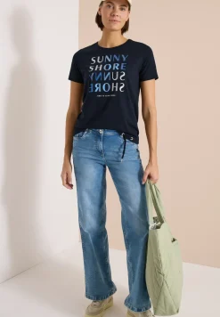 Kurzarm Shirt in Ausbrenner-Optik