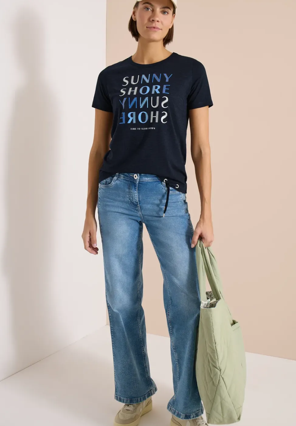 Kurzarm Shirt in Ausbrenner-Optik