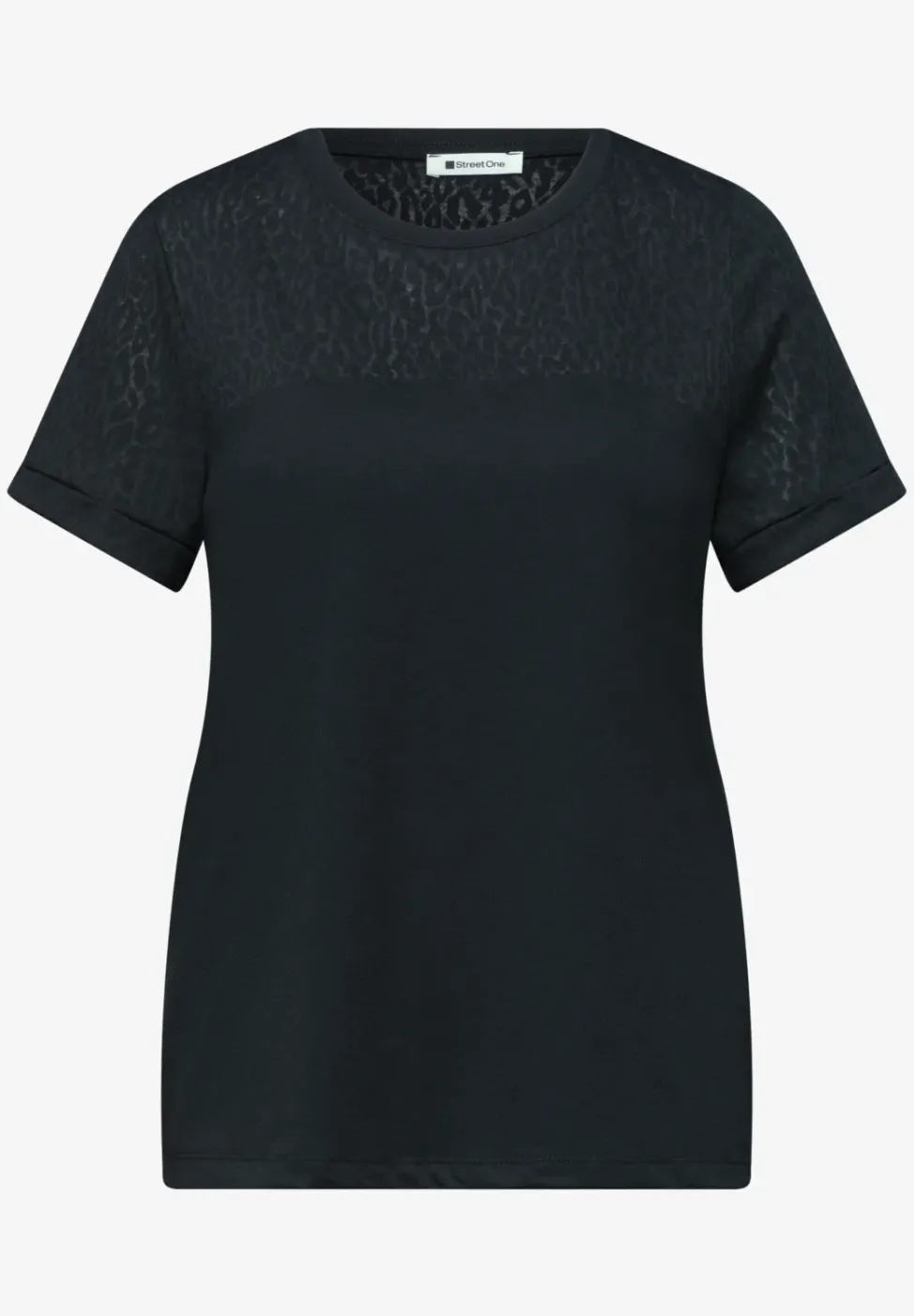 Kurzarm Shirt mit Ausbrennerdetails