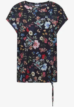 Kurzarm Shirt mit Boatneck und Raffung