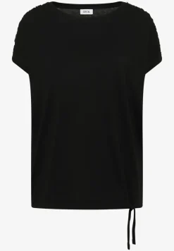 Kurzarm Shirt mit Boatneck und Raffung