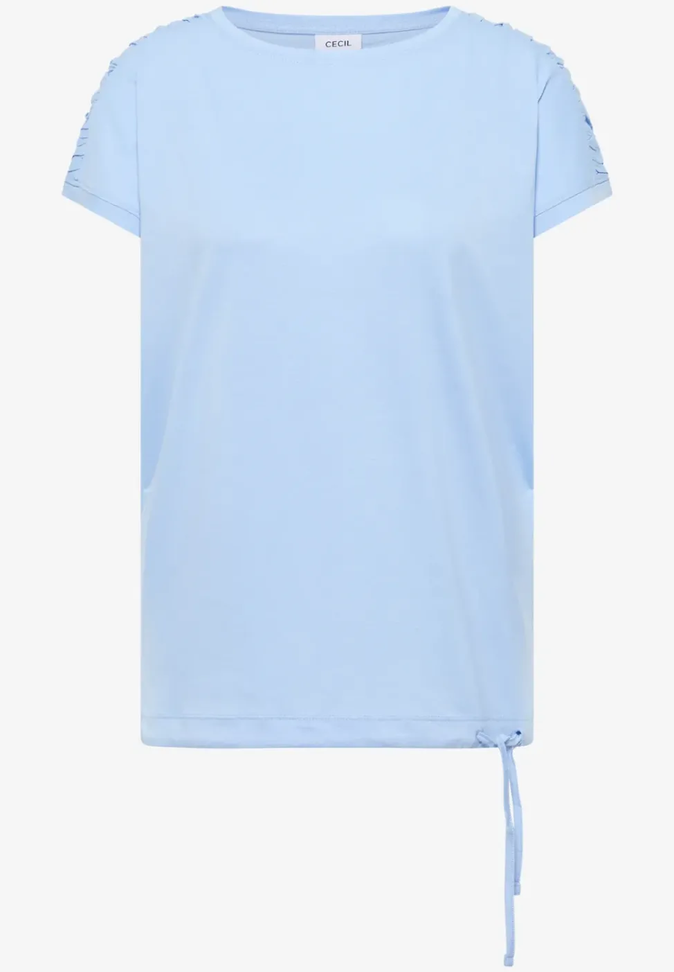 Kurzarm Shirt mit Boatneck und Raffung
