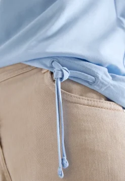 Kurzarm Shirt mit Boatneck und Raffung